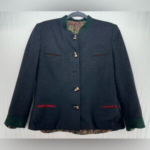 Original Tiroler Loden Austria Zeiler Z Wool Blazer Womens Size 38 Flaws